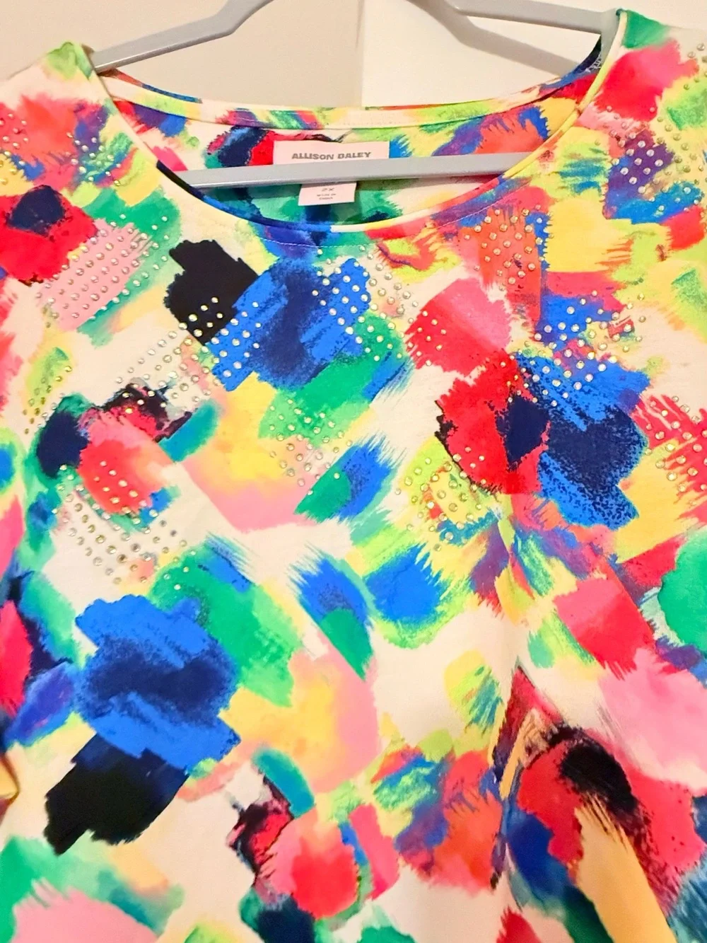 Allison Daley Multicolor Brushstroke Long-Sleeve Top - Picture 4 of 8